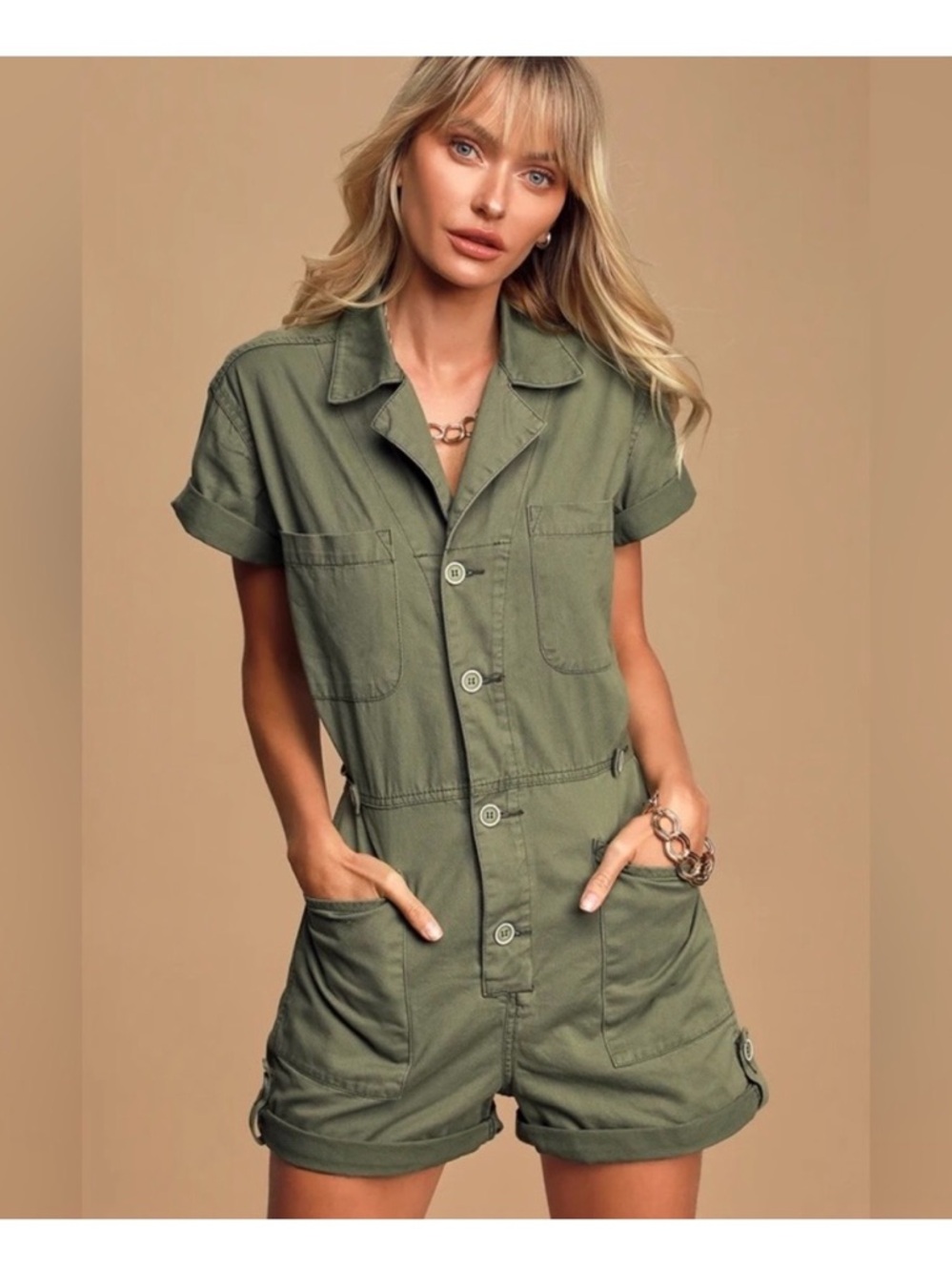 PISTOLA, Parker Field Short Suit, Green, Women’s Size Small